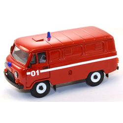 УАЗ-3741 пожарный, с полосой (пластик)