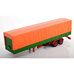 Полуприцеп грузовой с тентом (оранжевый/зеленый)