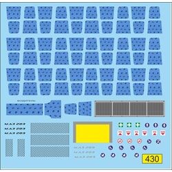 Декаль автобус МАЗ-203 обивка сидений голубая