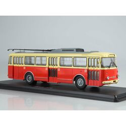 Троллейбус Skoda-9TR (красно-бежевый)